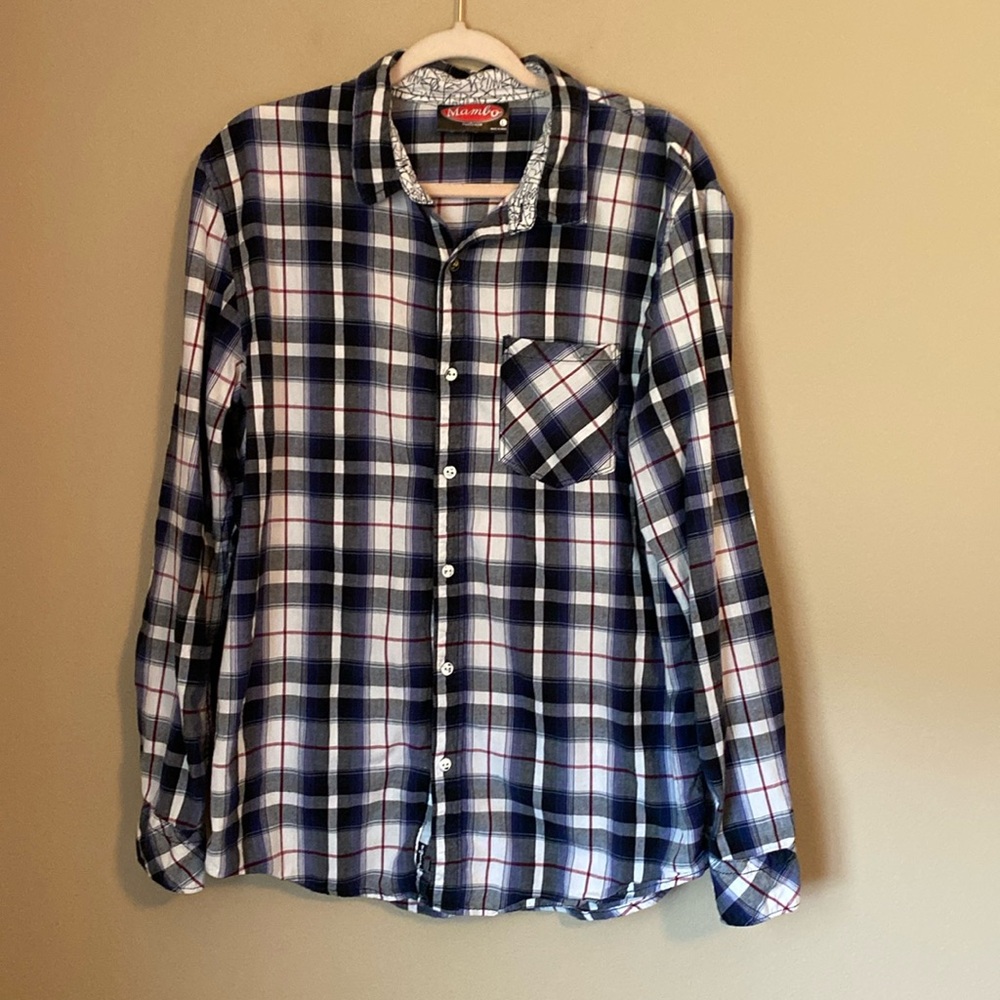 Lot of 2 Men’s Mambo Long Sleeve Plaid Shirts Large